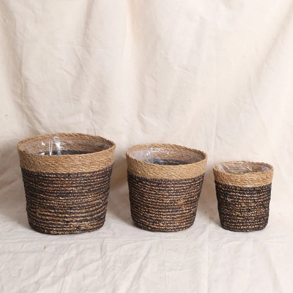 Trio Seagrass Basket Planters (3Pcs)