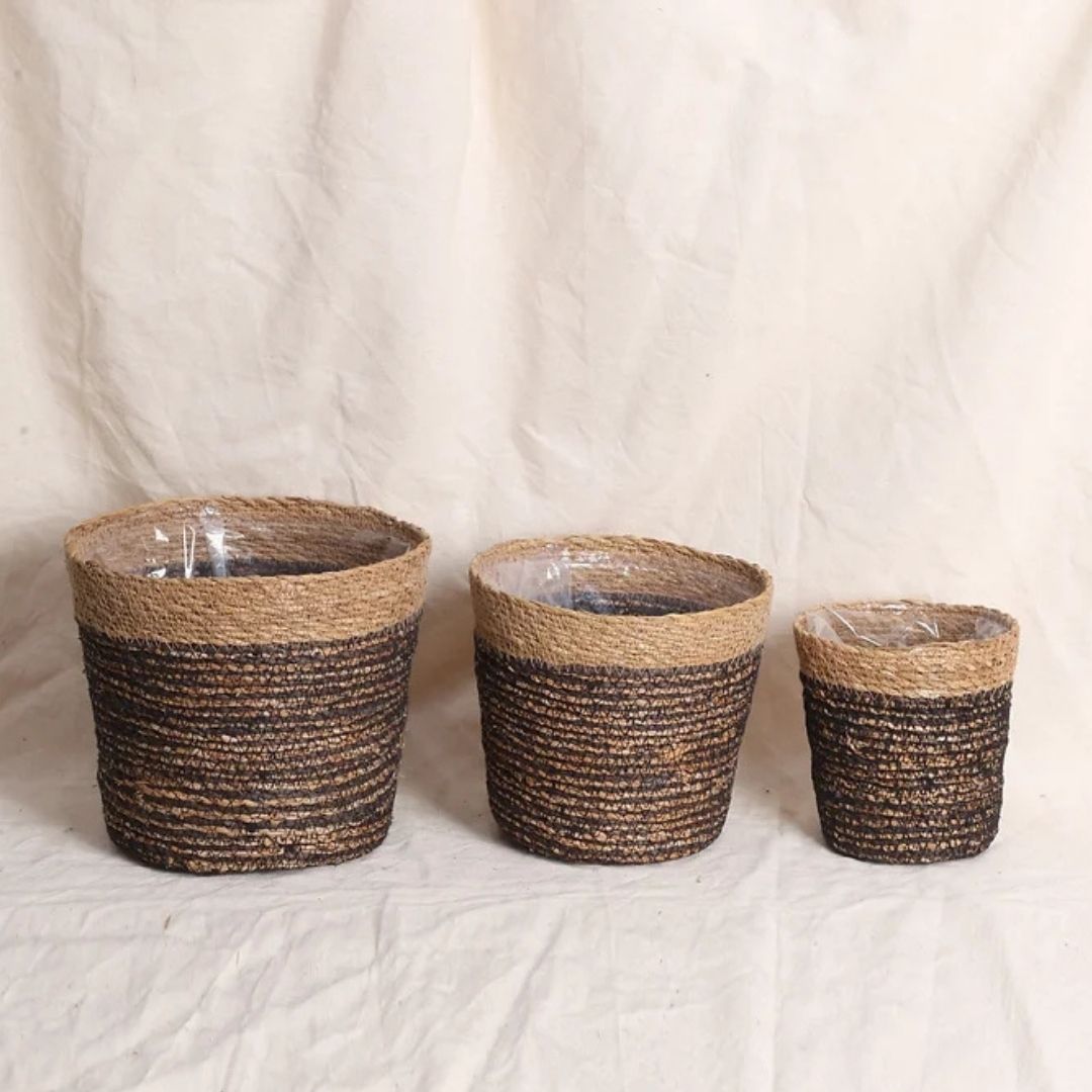 Trio Seagrass Basket Planters (3Pcs)