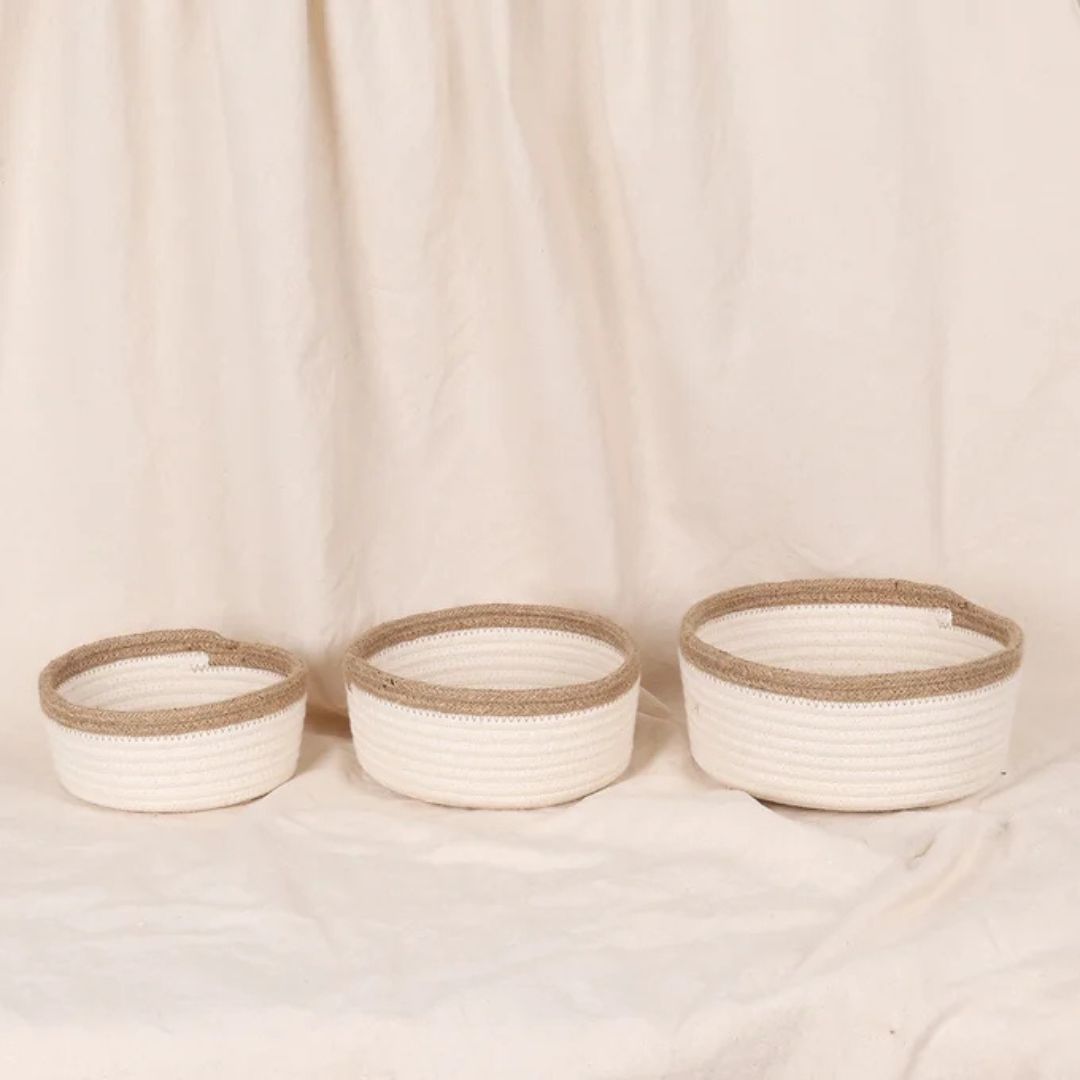 Cottage Baskets - Natural & Cream (3pcs)
