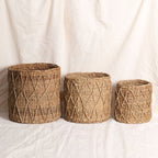 patterned seagrass planters (Pack of 3)