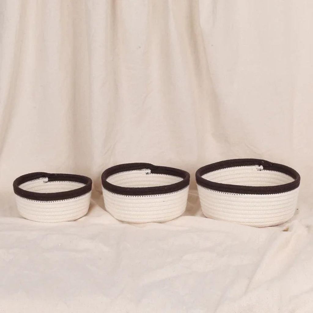 Cottage Baskets - Mocha & Cream (3pcs)