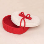 Cotton Rope - Heart Basket with Lid
