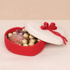 Cotton Rope - Heart Basket with Lid