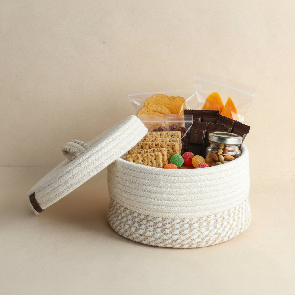 Luxe Round Wedding Hamper with Lid