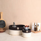 Cotton Organizer - Mocha & Cream (3pcs)