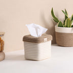 Square Tissue Box - Natural & Cream