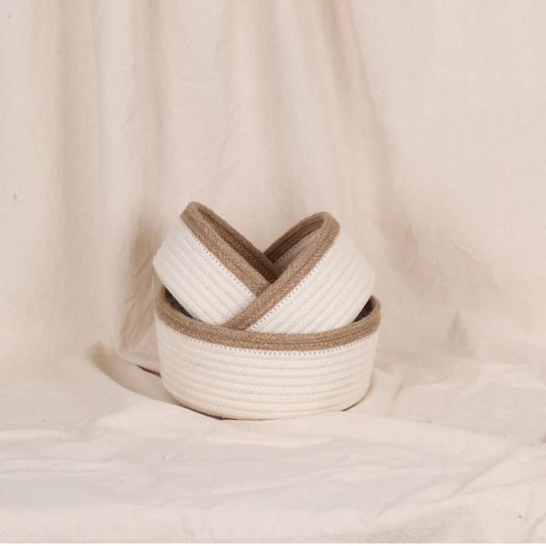 Cottage Baskets - Natural & Cream (3pcs)