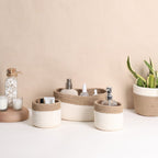 Cotton & Jute Organizer - Cream & Natural (3pcs)