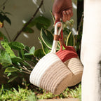 Hanging Planter - Cream & Natural (Small, Pack of 2)