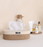 Oval Tissue Box - Natural & Cream