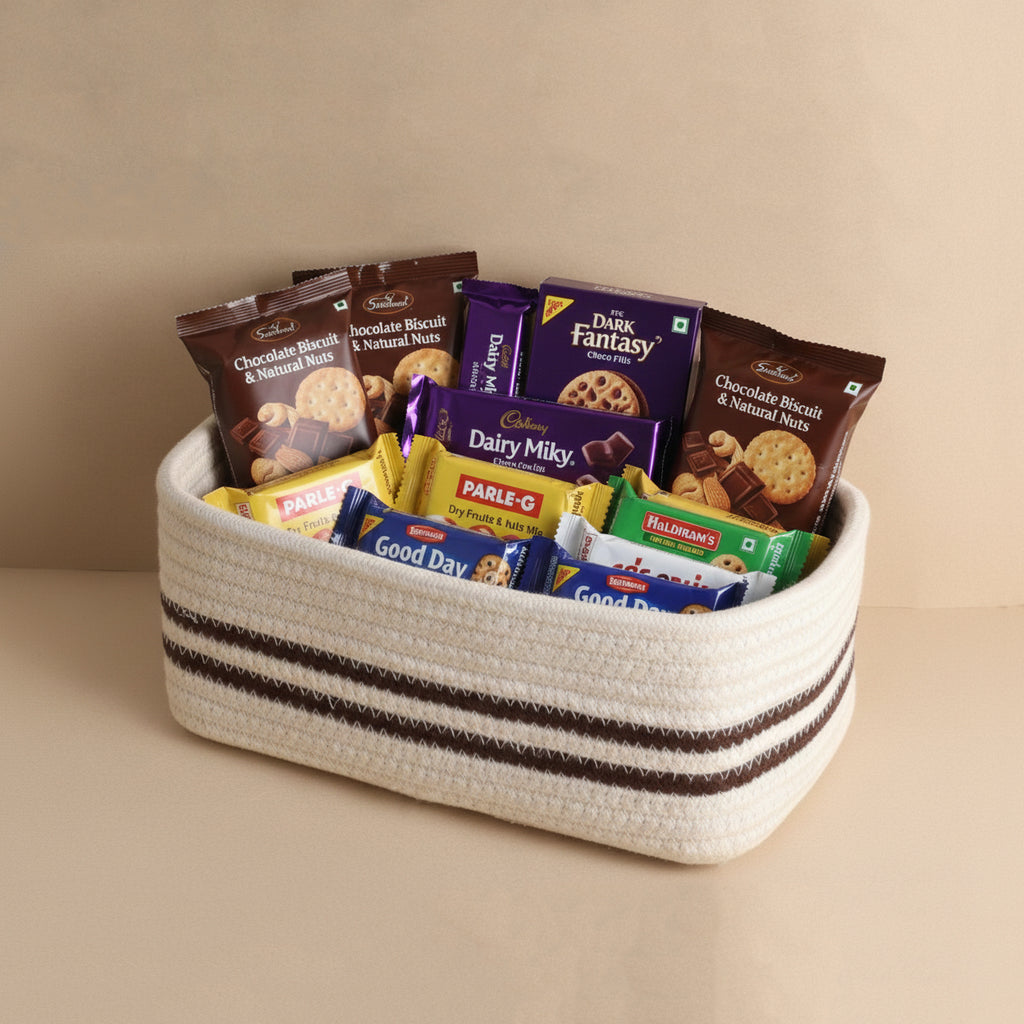 Striped Wedding Hamper Basket