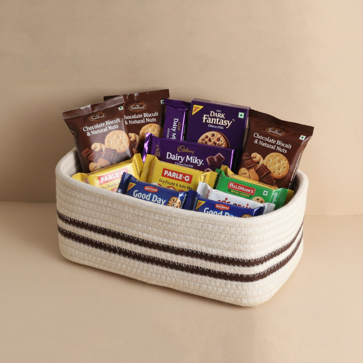 Striped Wedding Hamper Basket