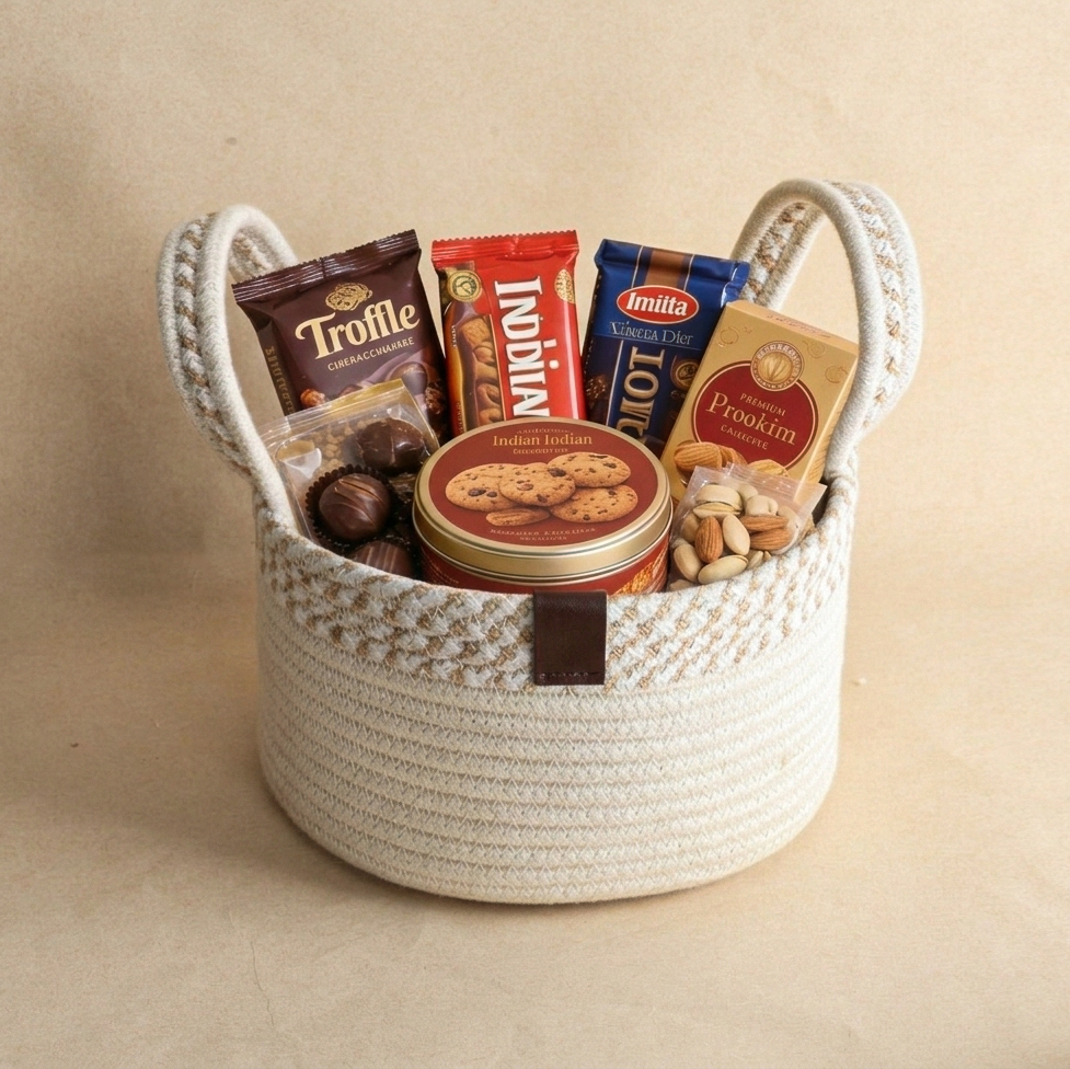 Elegant Round Wedding Hamper Basket