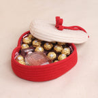 Cotton Rope - Heart Basket with Lid