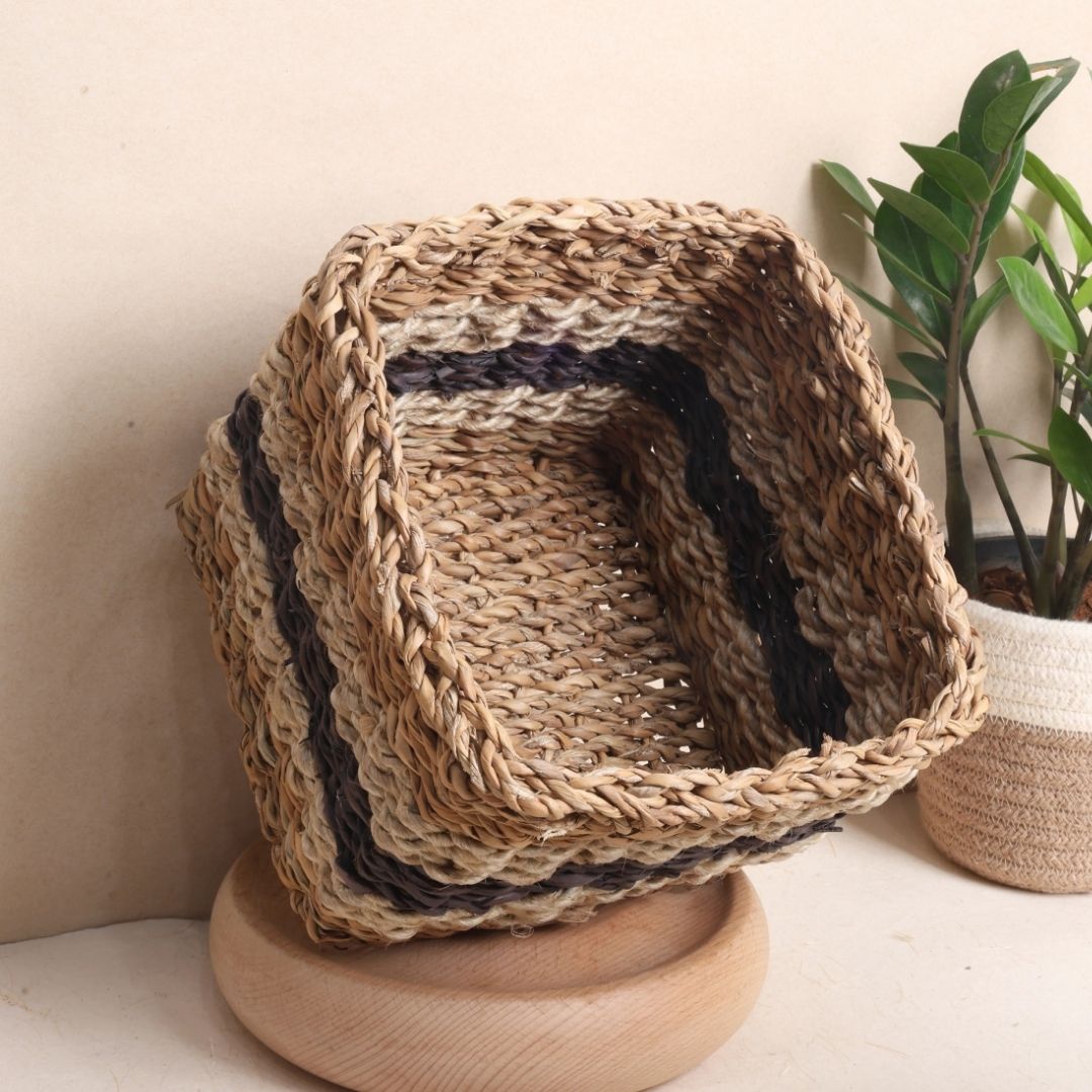 Striped Storage Baskets  (3Pcs)