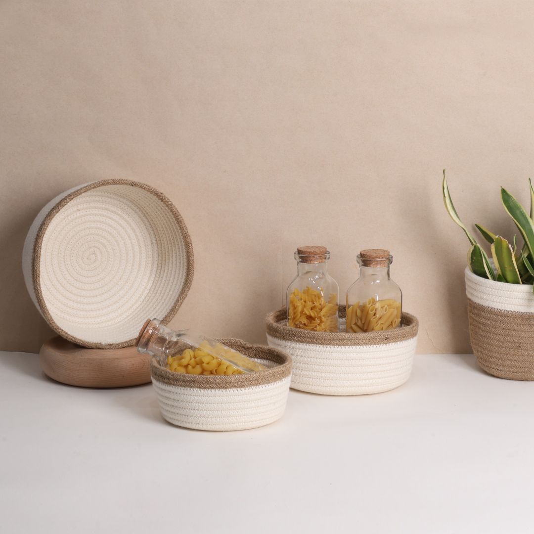 Cottage Baskets - Natural & Cream (3pcs)
