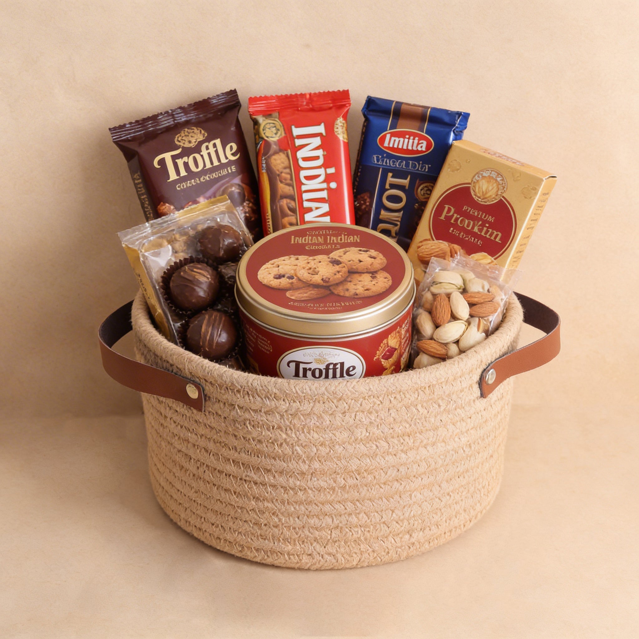 Classic Round Wedding Hamper with Leather Handles