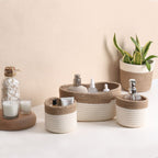 Cotton & Jute Organizer - Cream & Natural (3pcs)