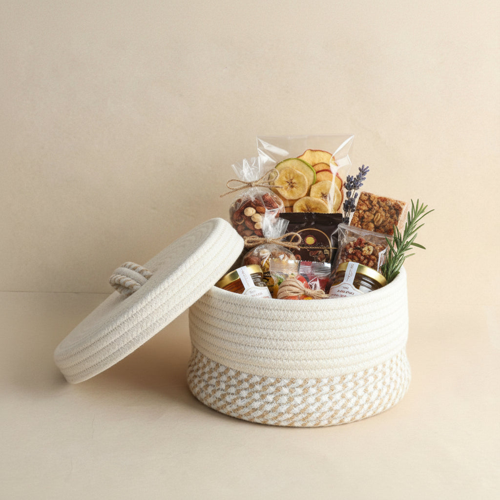 Luxe Round Wedding Hamper with Lid