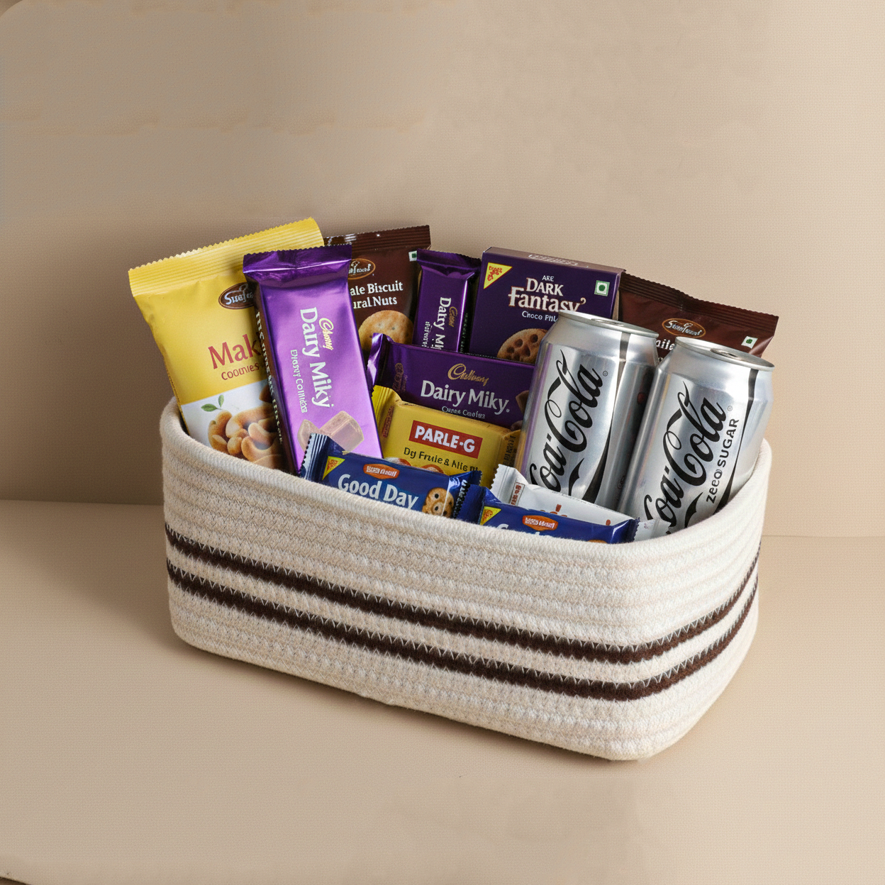 Striped Wedding Hamper Basket