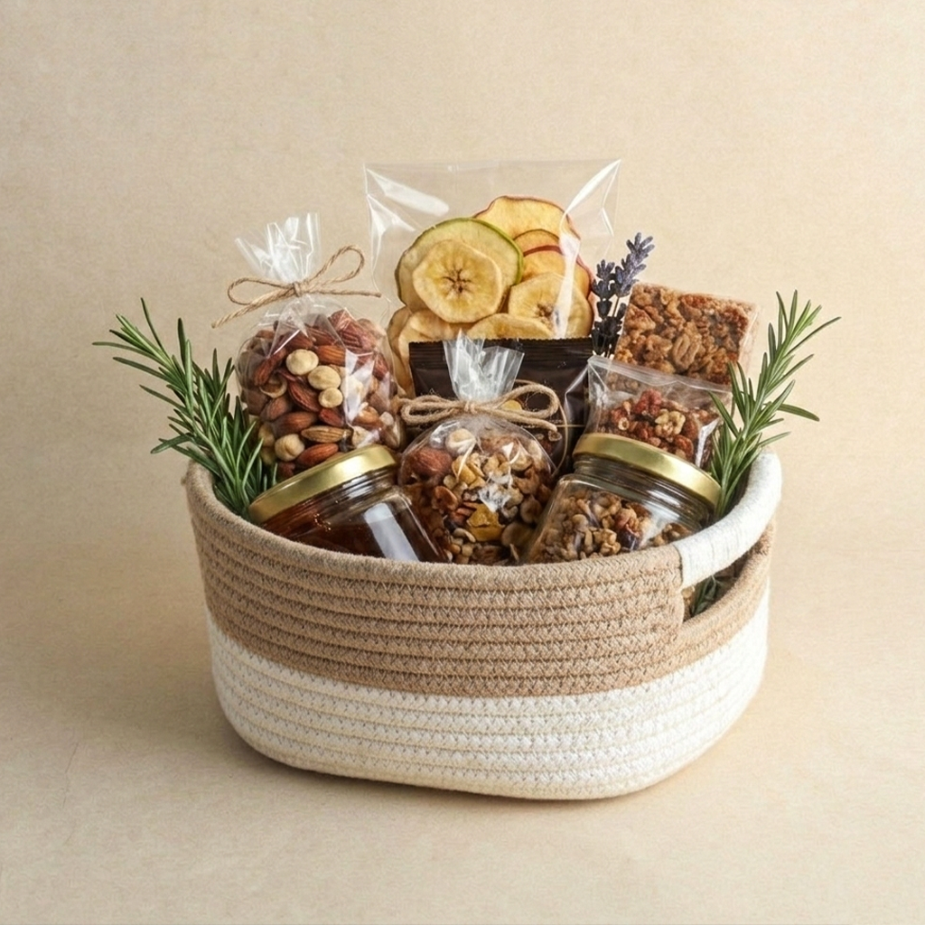 Two-Tone Soft rectangular Wedding Hamper Basket