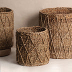 patterned seagrass planters (Pack of 3)