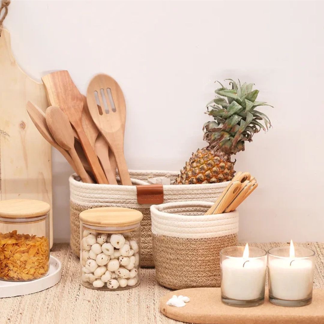 Cotton Organizer - White & Natural (3pcs)