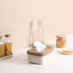 Rectangle Tissue Box - Natural & Cream