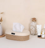 Oval Tissue Box - Natural & Cream