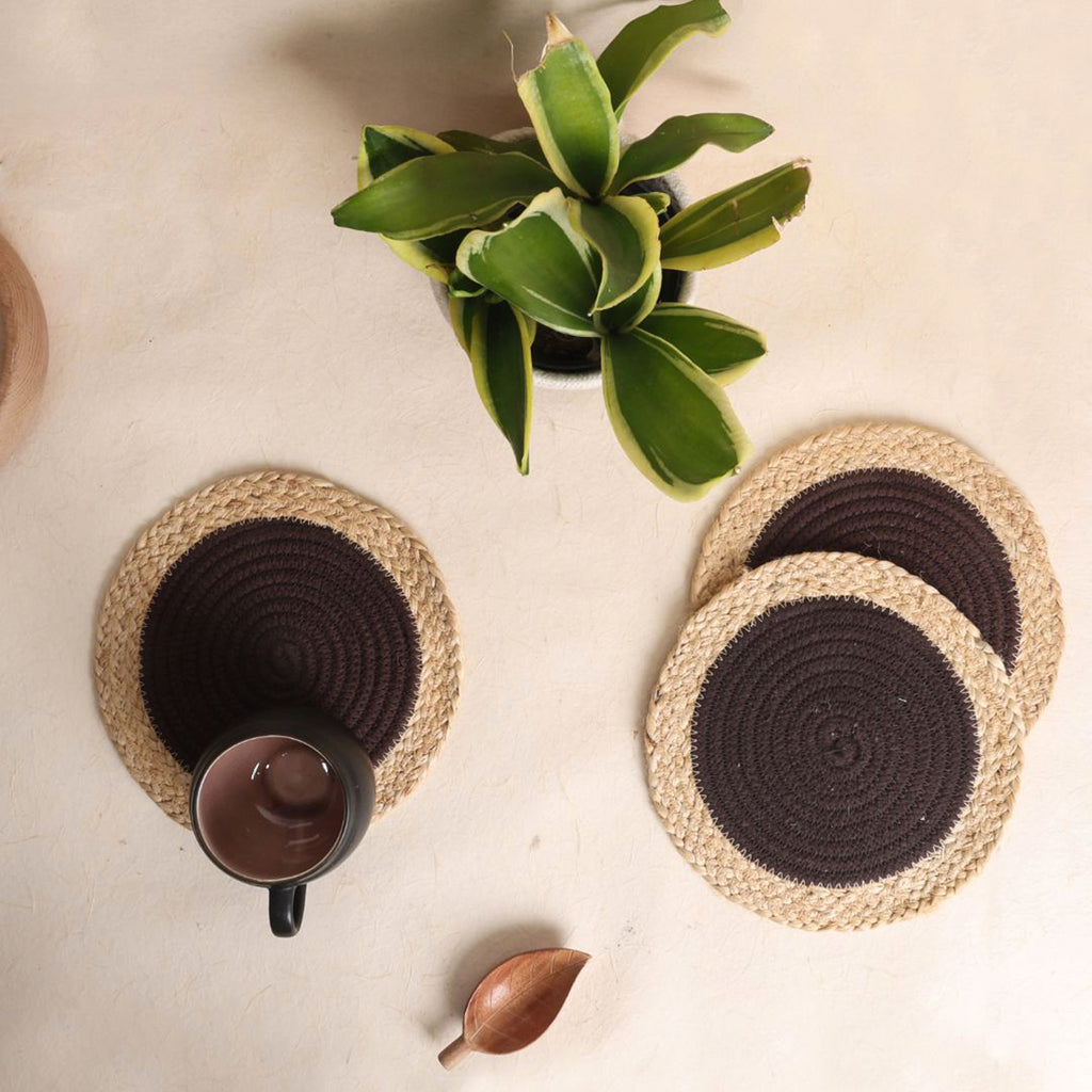 Trivets Mocha & Jute Line (3Pcs)