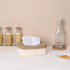 Rectangle Tissue Box - Natural & Cream