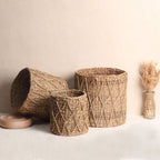patterned seagrass planters (Pack of 3)