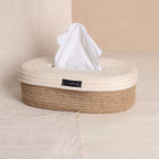 Oval Tissue Box - Natural & Cream