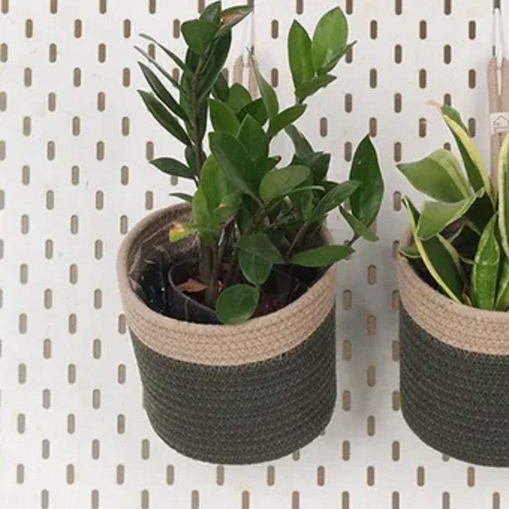 Hanging Planter - Olive & Grey (Big, Pack of 2)