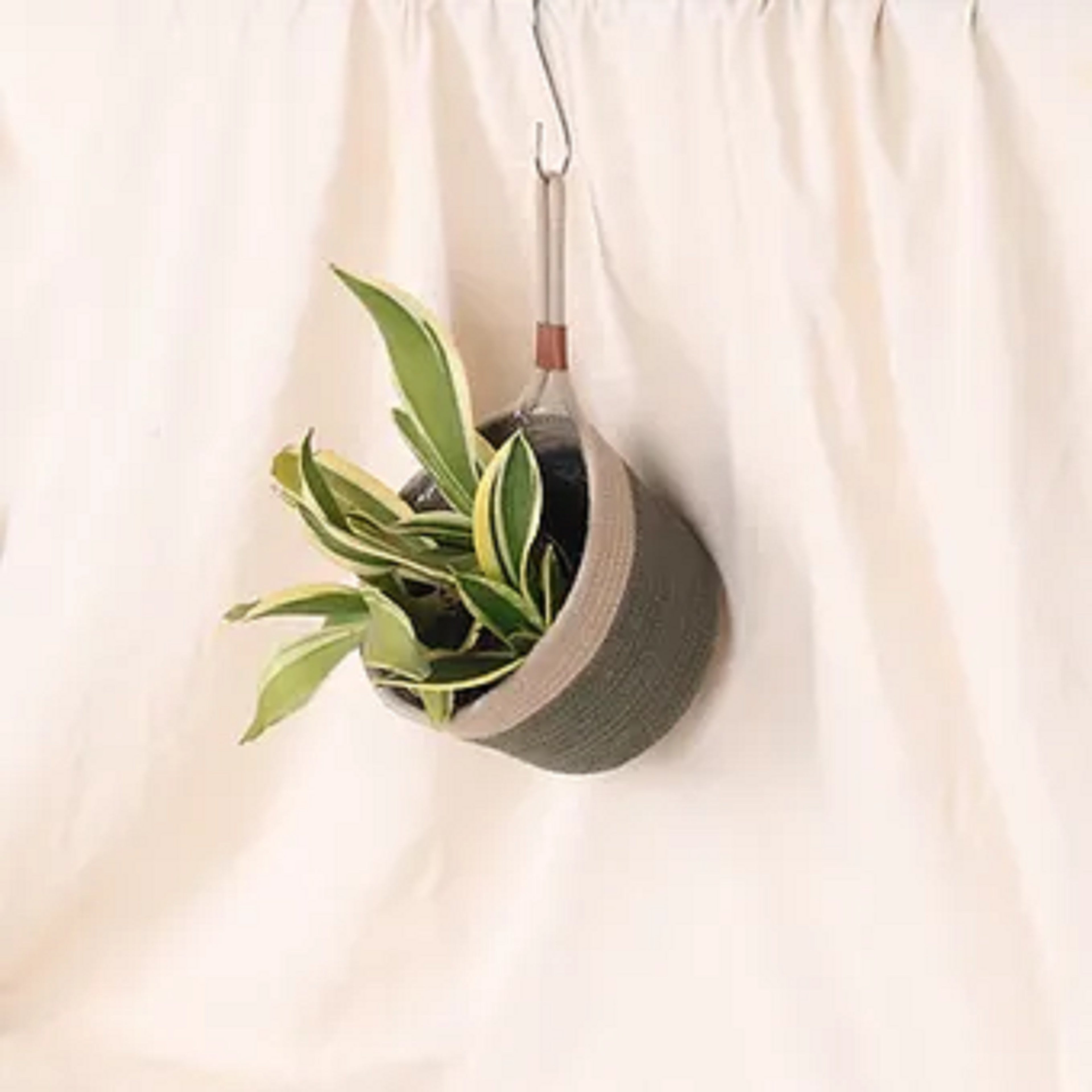 Hanging Planter - Olive & Grey (Medium, Pack of 2)