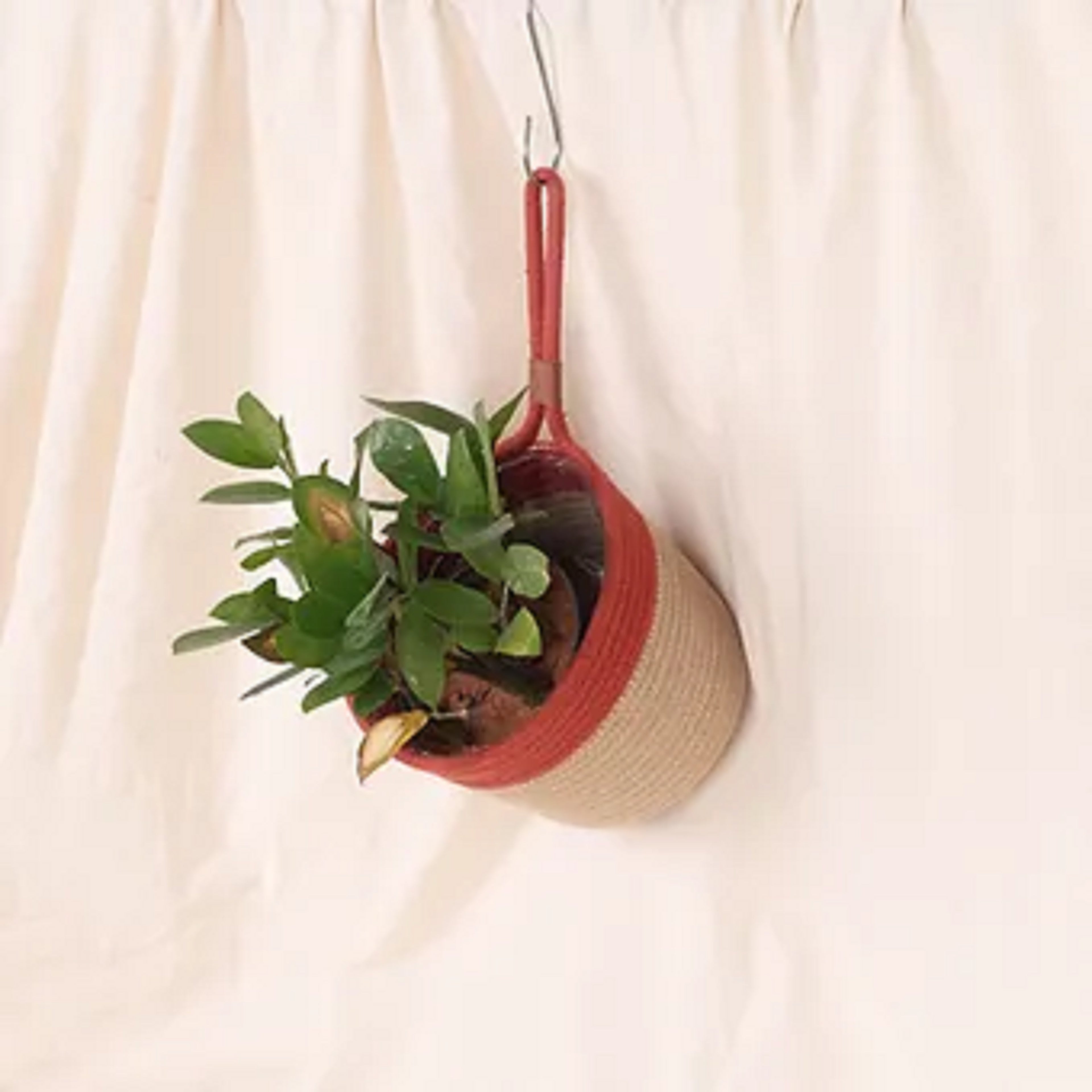 Hanging Planter - Rust & Natural (Medium)