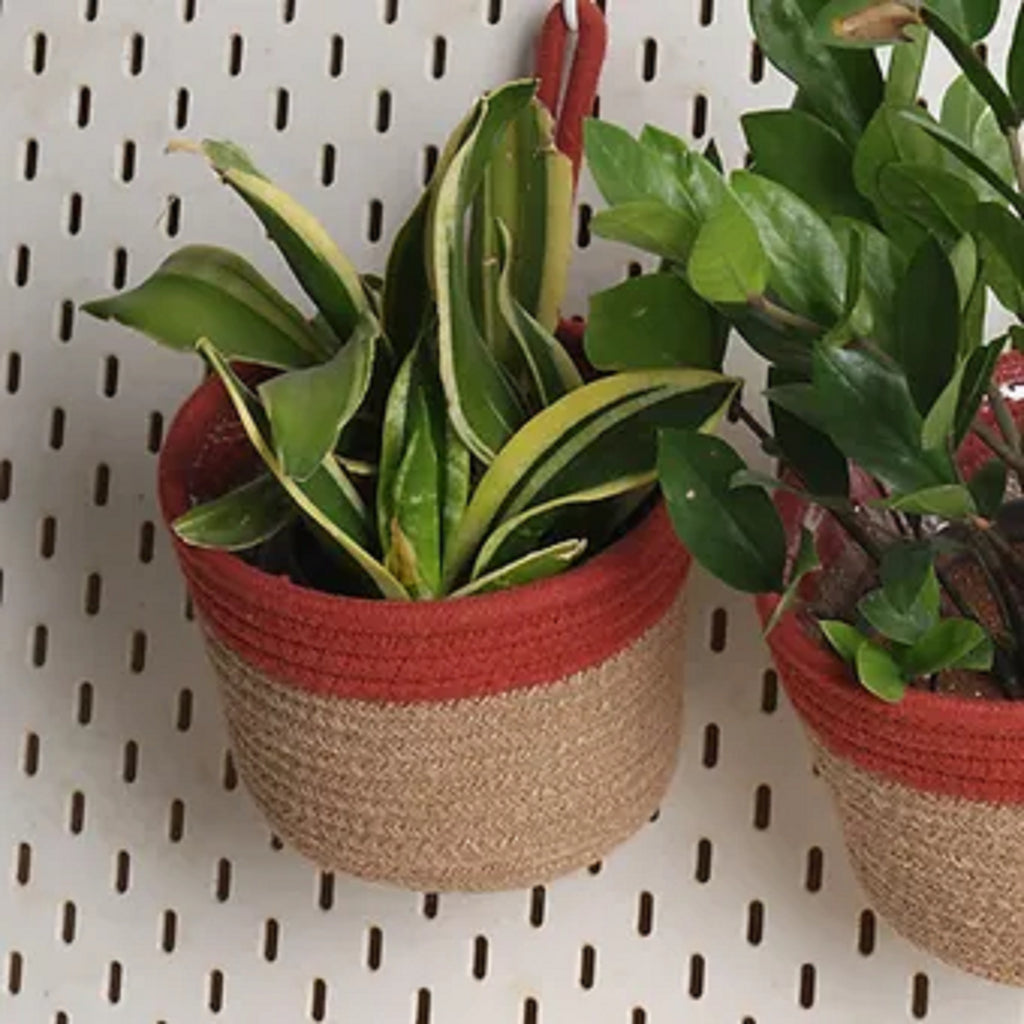 Hanging Planter - Rust & Natural (Medium)