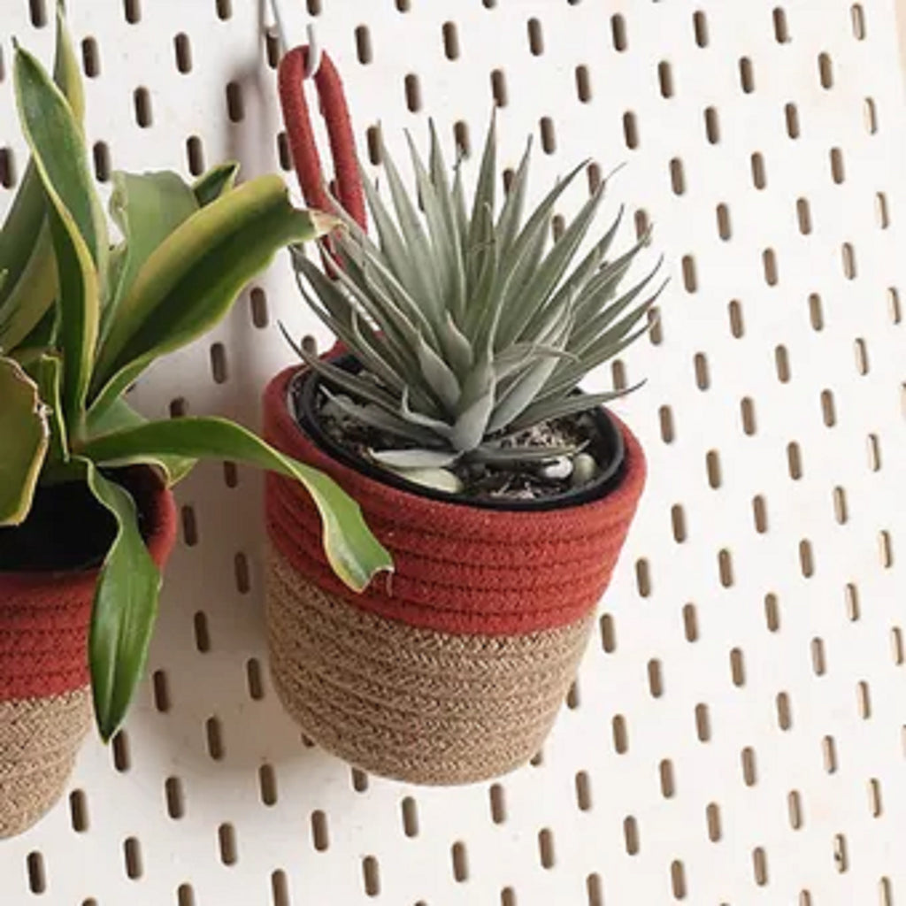 Hanging Planter - Rust & Natural (Small, Pack of 2)