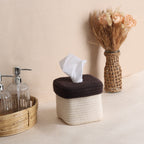Square Tissue Box - Mocha & Cream
