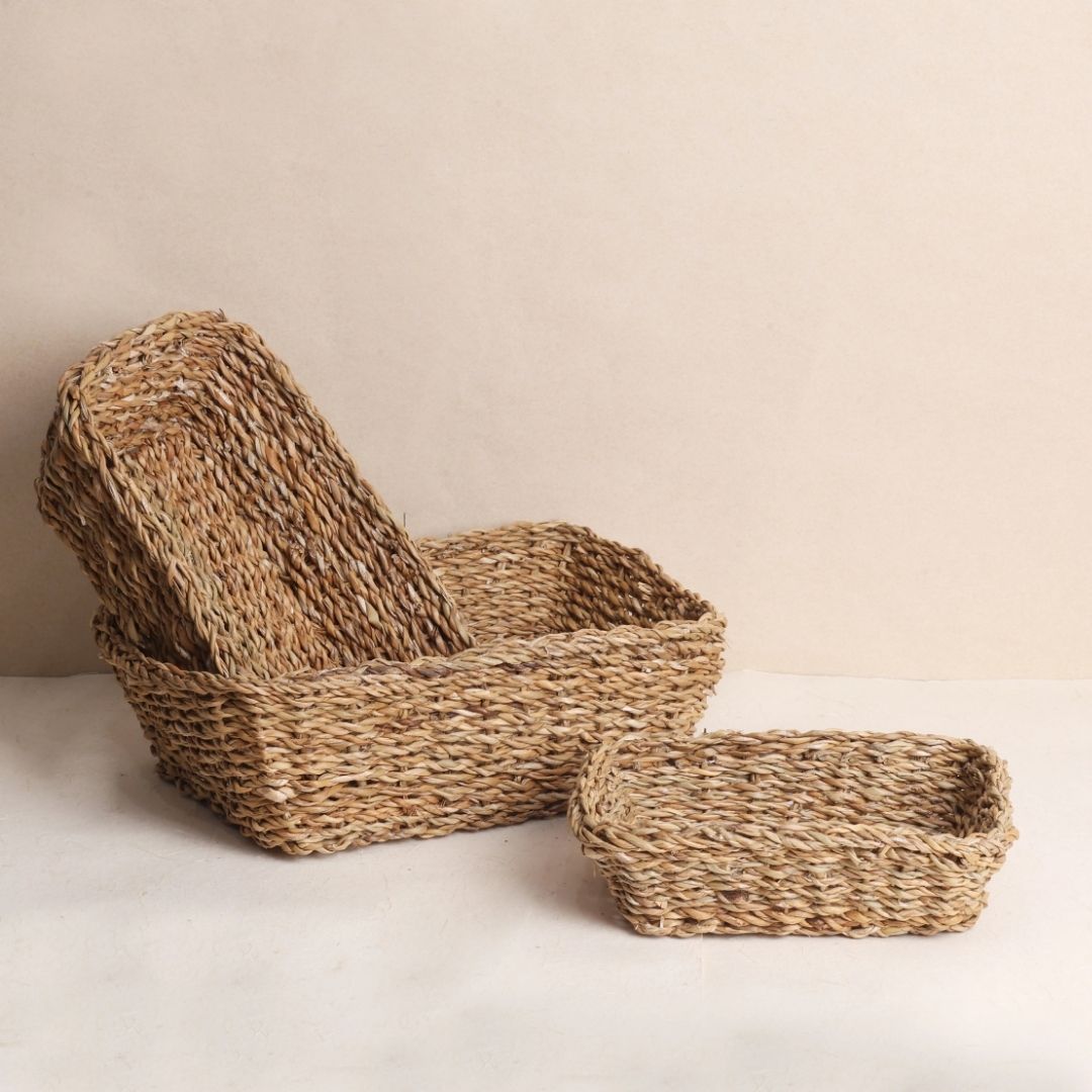 Rectangular Storage Baskets  (3Pcs)