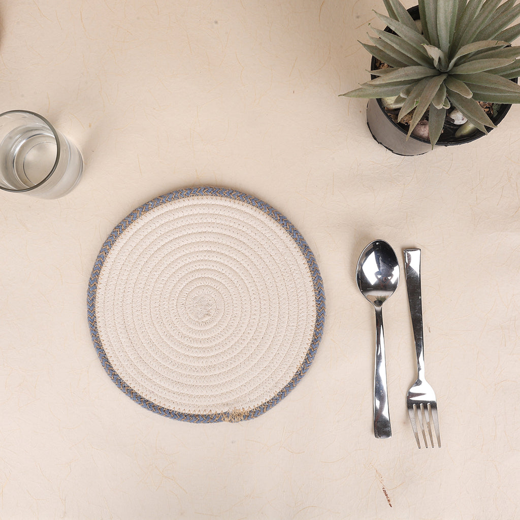 Trivet Cream & Blue Line (3Pcs)
