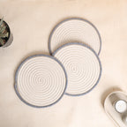 Trivet Cream & Blue Line (3Pcs)