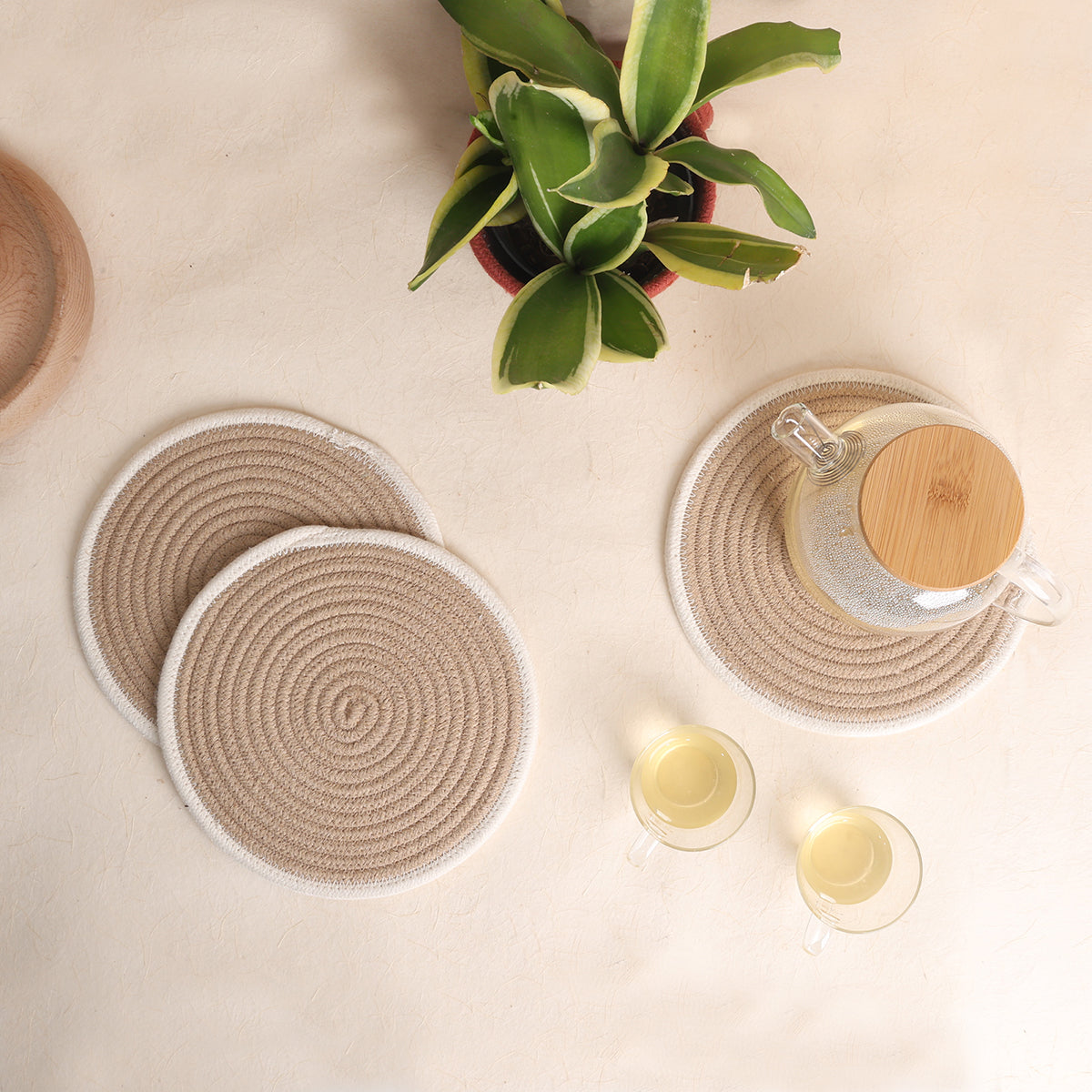 Trivet Beige & Cream Line (3Pcs)