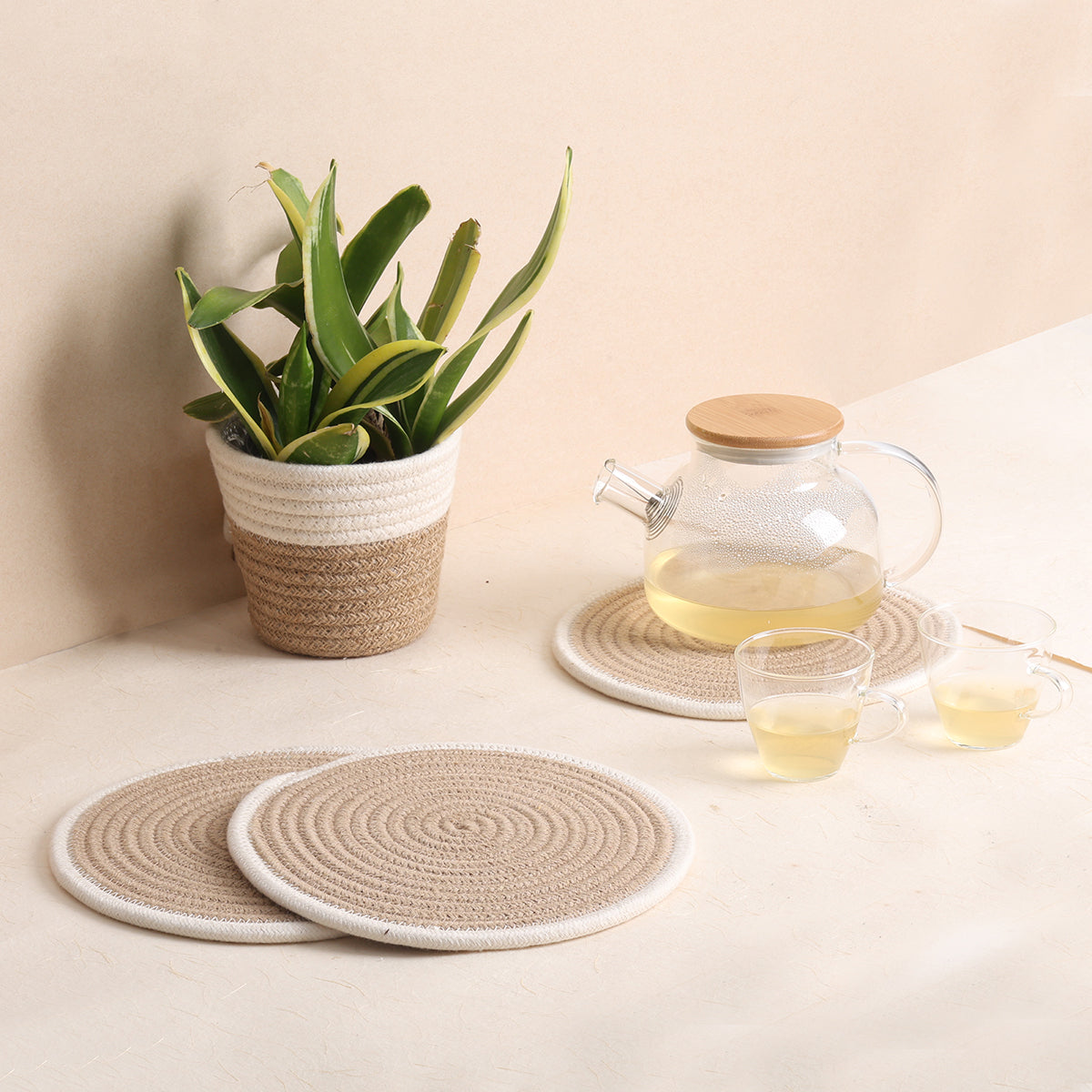 Trivet Beige & Cream Line (3Pcs)