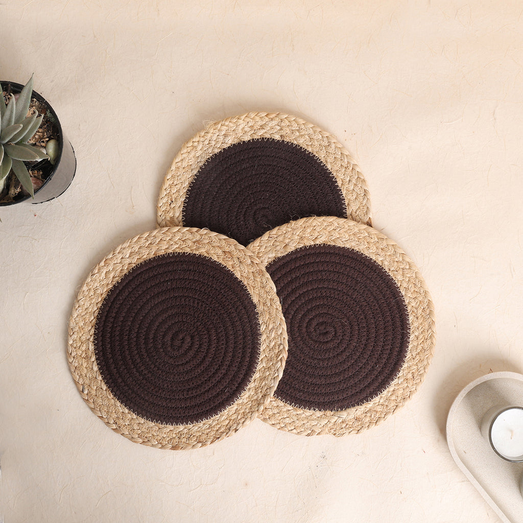Trivets Mocha & Jute Line (3Pcs)