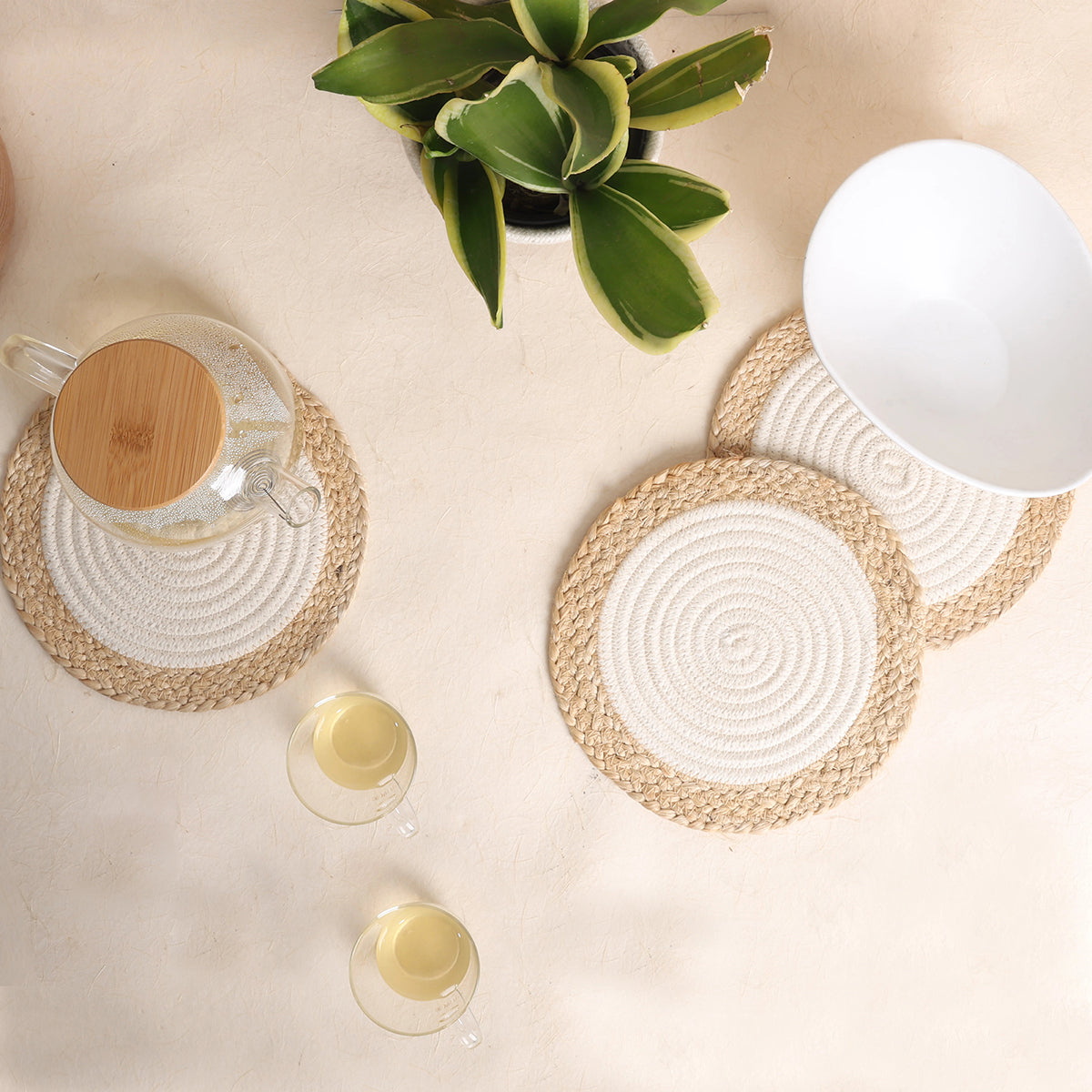 Trivets Cream & Jute Line (3Pcs)