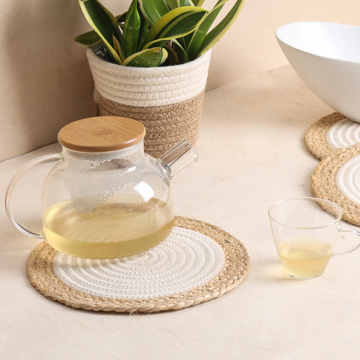 Trivets Cream & Jute Line (3Pcs)