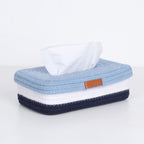 Rectangle Tissue Box - Blue & White
