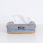 Rectangle Tissue Box - Natural & Blue