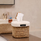 Square Tissue box - Natural & Cream